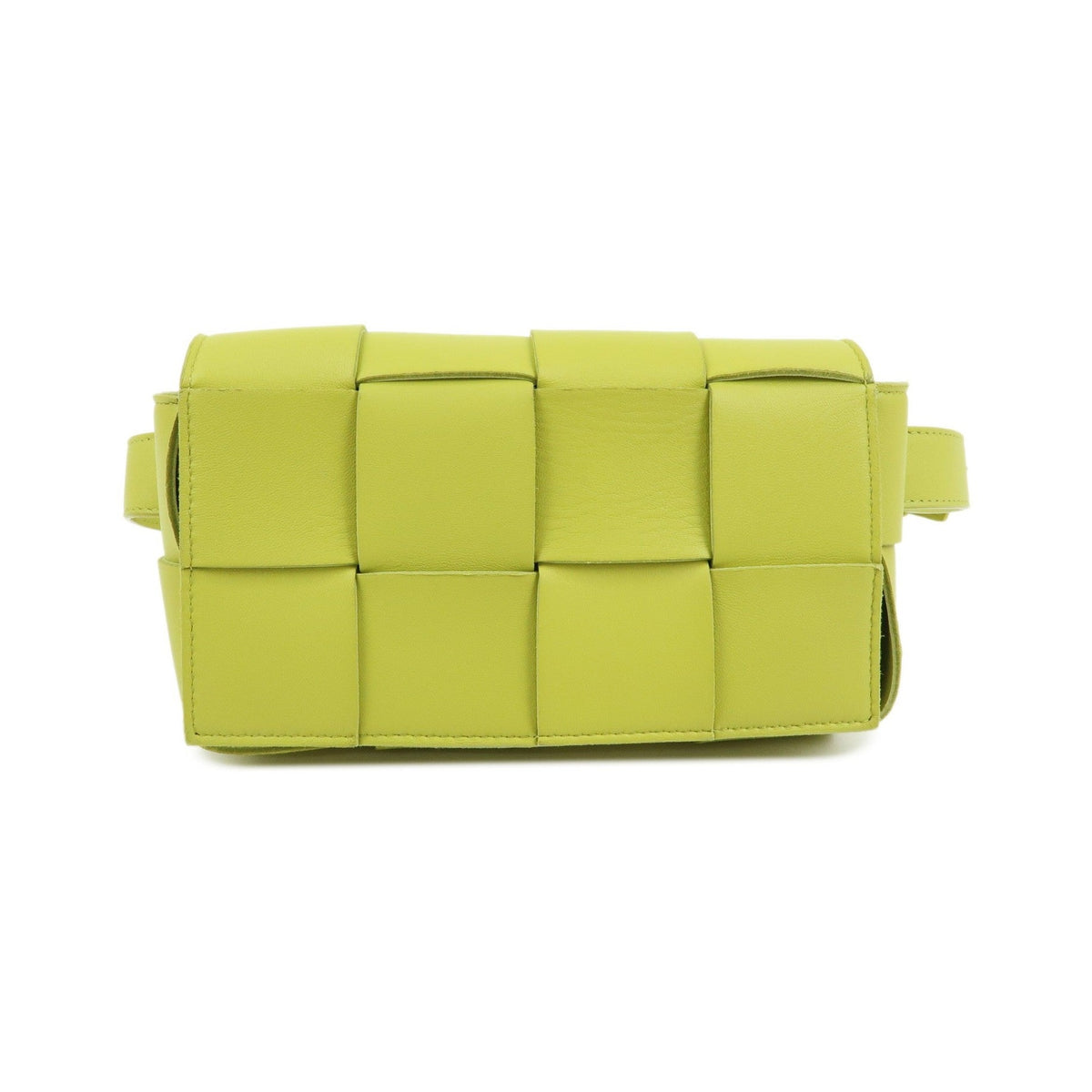 Bottega Veneta Cassette Belt Maxi Intrecciato Leather, Green, Leather, Clutch