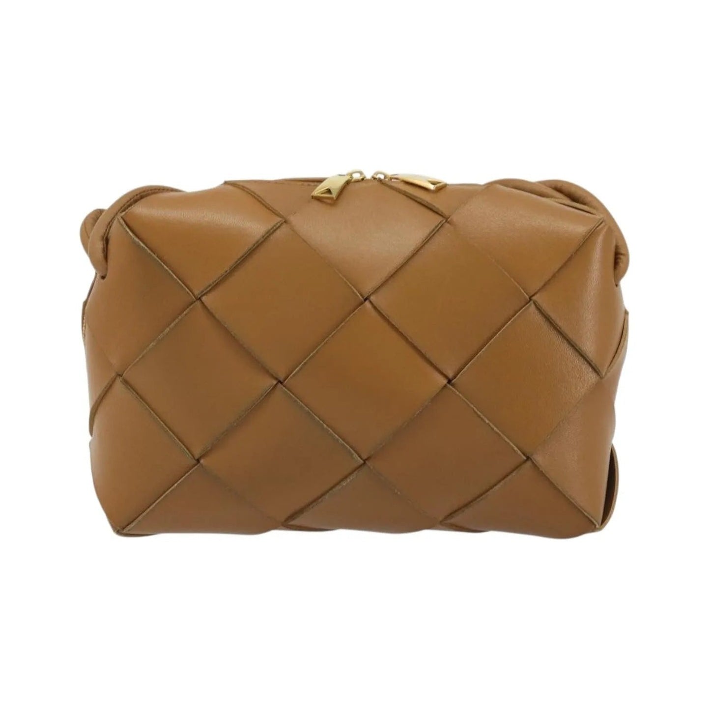 Bottega Veneta Cassette Camera Maxi Intrecciato Leather, Brown, Leather, Shoulder Bag