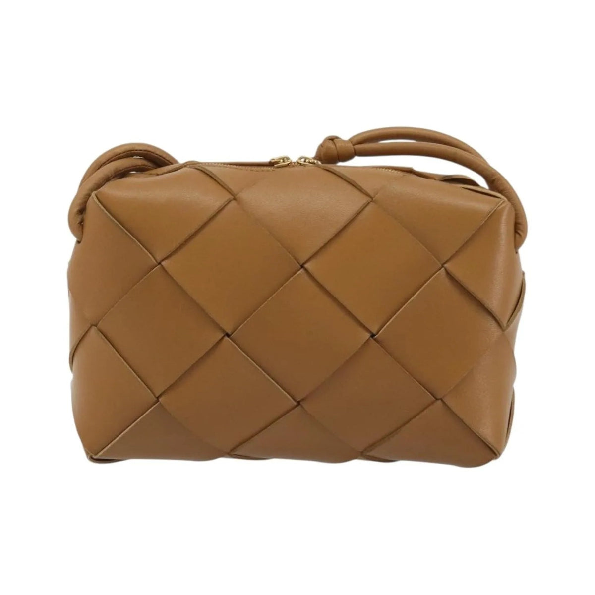 Bottega Veneta Cassette Camera Maxi Intrecciato Leather, Brown, Leather, Shoulder Bag