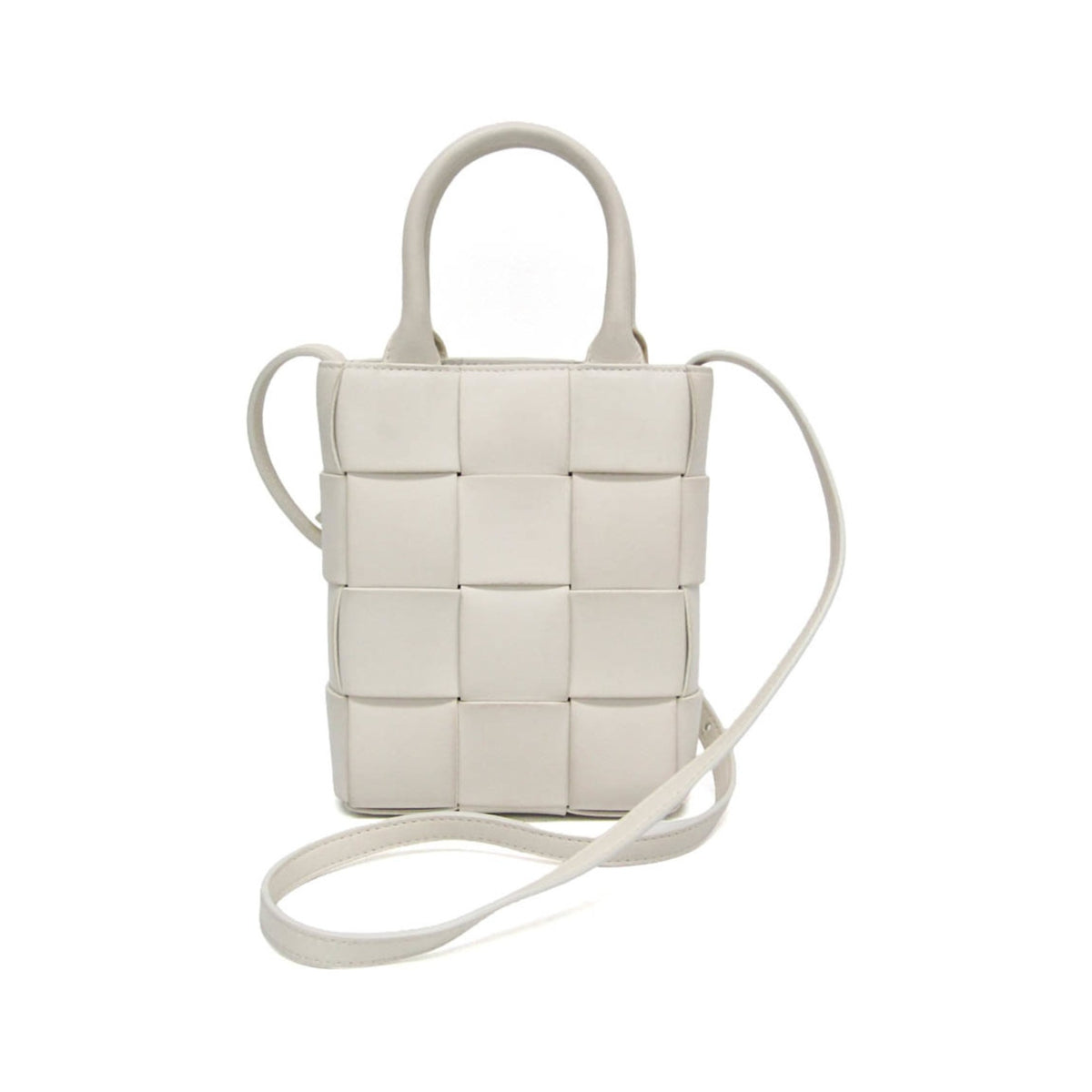 Bottega Veneta Cassette Convertible Maxi Intrecciato Leather, White, Leather, Tote Bag