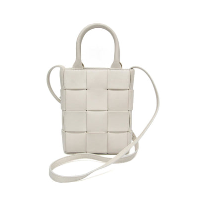 Bottega Veneta Cassette Convertible Maxi Intrecciato Leather, White, Leather, Tote Bag