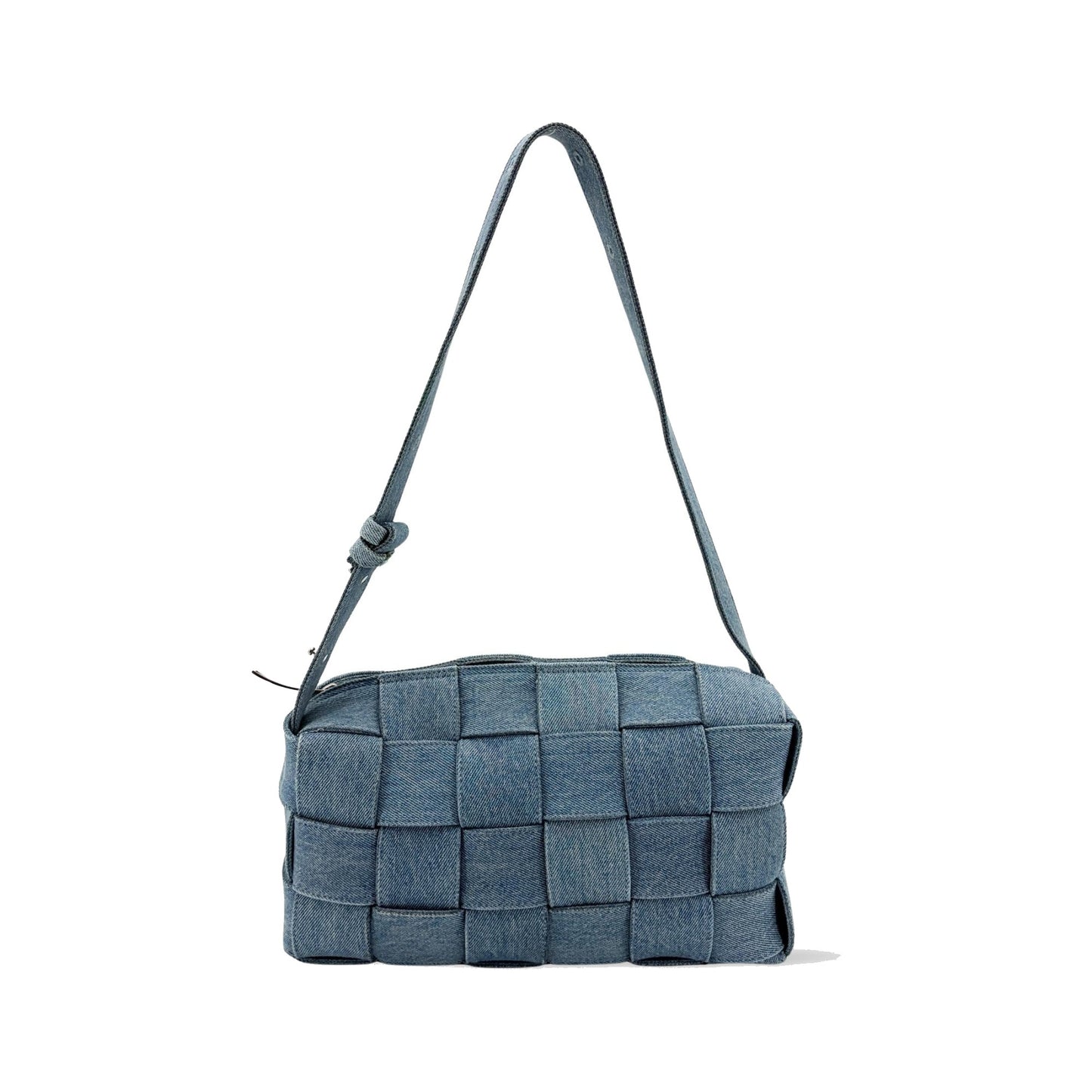 Bottega Veneta Cassette Maxi Intrecciato Denim, Blue, Denim, Crossbody Bag