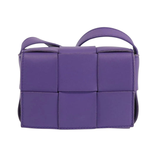 Bottega Veneta Cassette Maxi Intrecciato Leather, Purple, Leather, Clutch