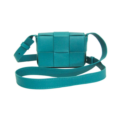 Bottega Veneta Cassette Maxi Intrecciato Leather, Blue, Leather, Clutch