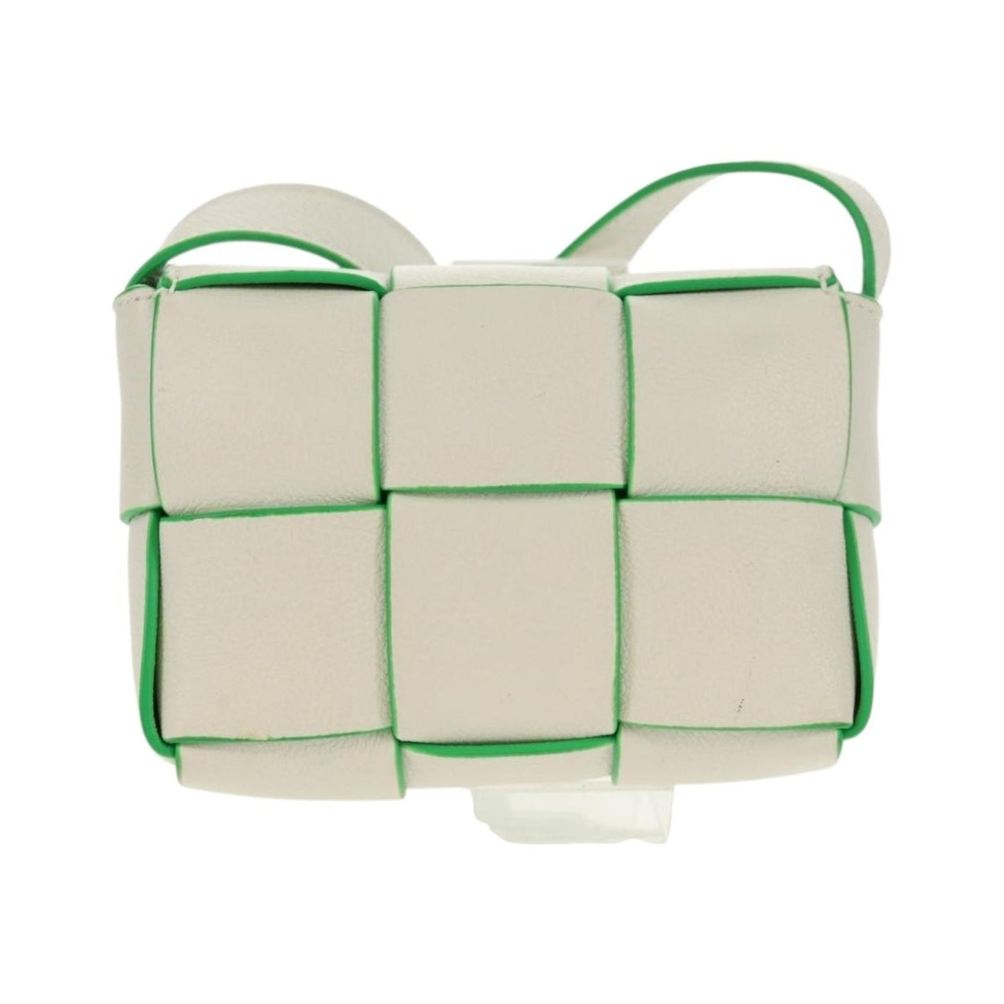 Bottega Veneta Cassette Maxi Intrecciato Leather, White, Leather, Shoulder Bag