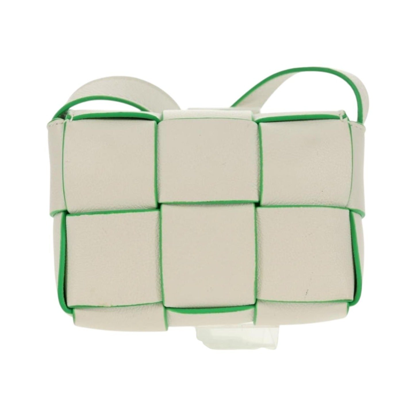 Bottega Veneta Cassette Maxi Intrecciato Leather, White, Leather, Shoulder Bag