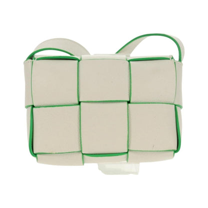 Bottega Veneta Cassette Maxi Intrecciato Leather, White, Leather, Shoulder Bag