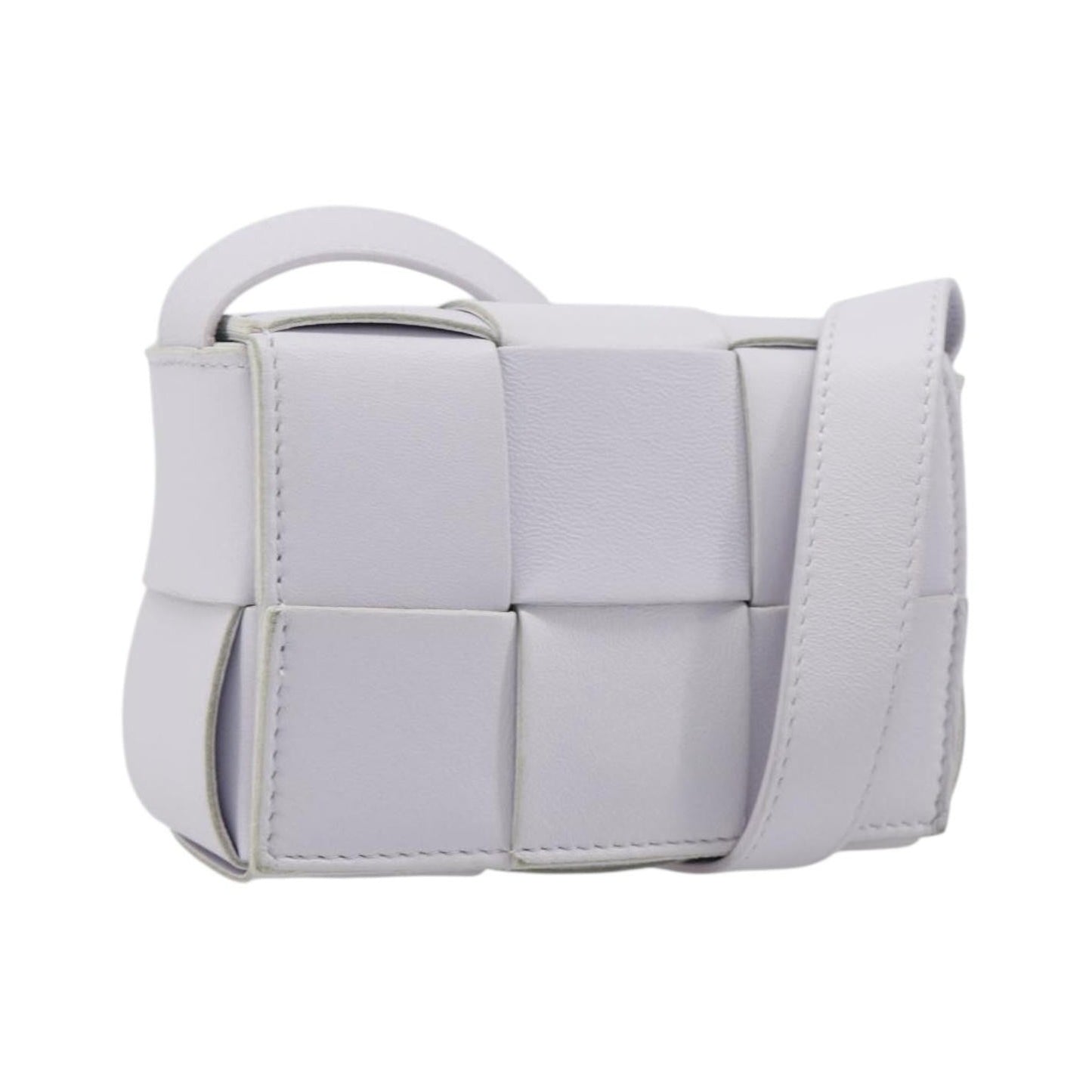 Bottega Veneta Cassette Maxi Intrecciato Leather, White, Leather, Clutch