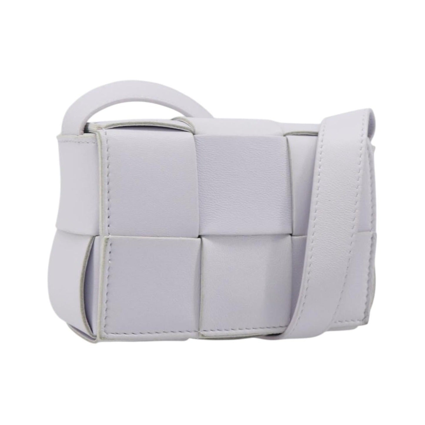 Bottega Veneta Cassette Maxi Intrecciato Leather, White, Leather, Clutch