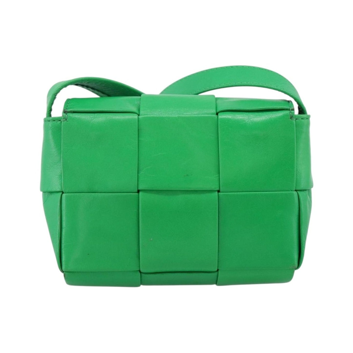 Bottega Veneta Cassette Maxi Intrecciato Leather, Green, Leather, Clutch