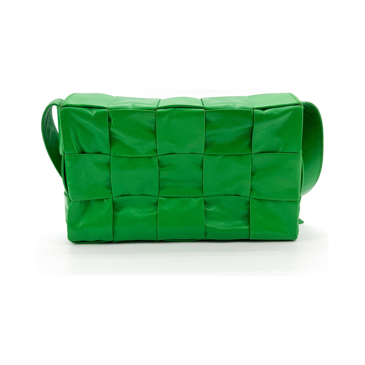 Bottega Veneta Cassette Maxi Intrecciato Leather, Green, Leather, Crossbody Bag