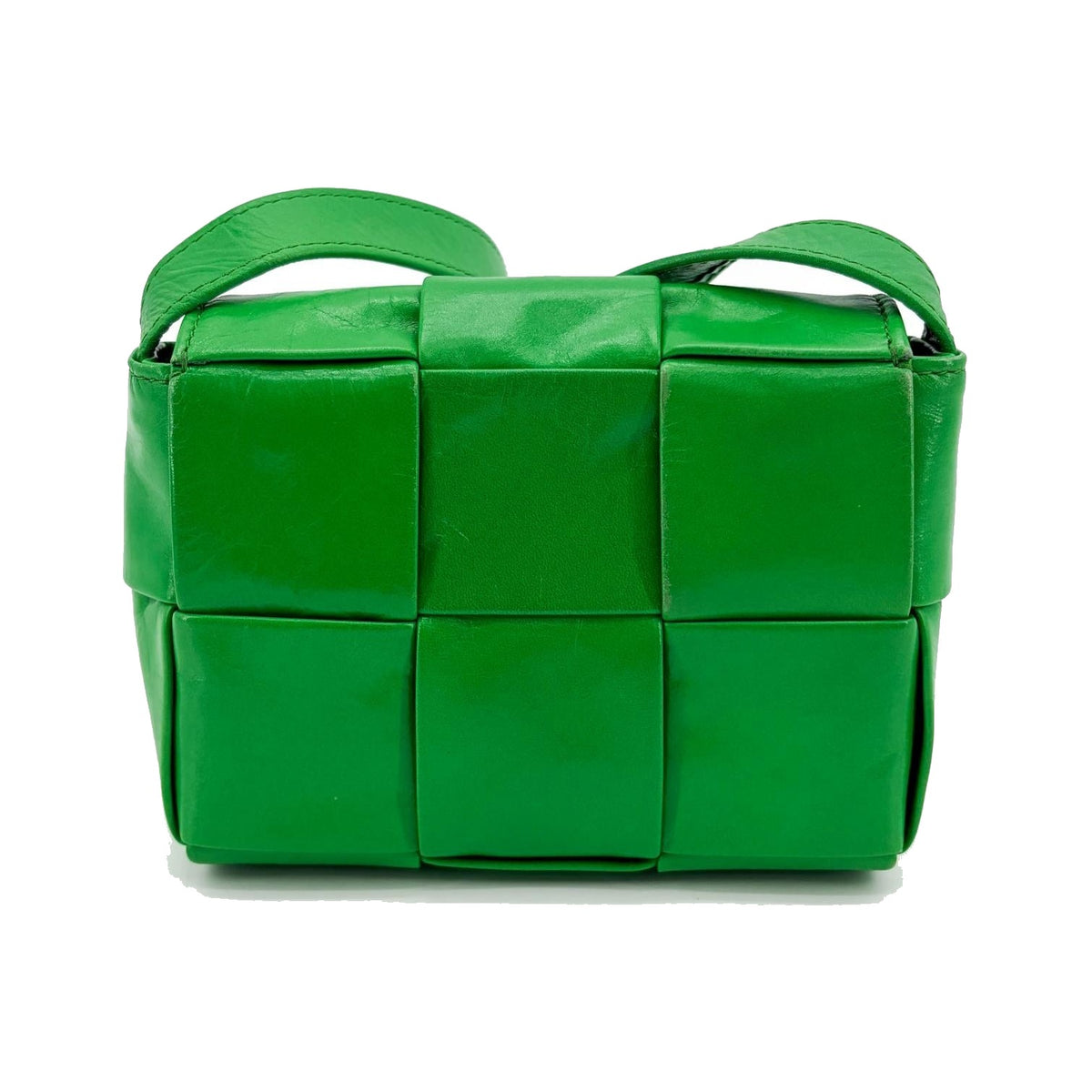 Bottega Veneta Cassette Maxi Intrecciato Leather, Green, Leather, Crossbody Bag