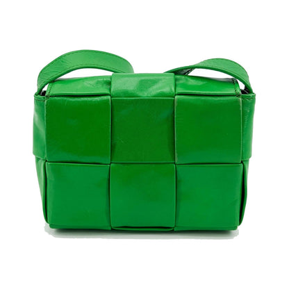 Bottega Veneta Cassette Maxi Intrecciato Leather, Green, Leather, Crossbody Bag