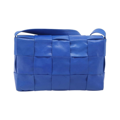 Bottega Veneta Cassette Maxi Intrecciato Leather, Blue, Leather, Crossbody Bag
