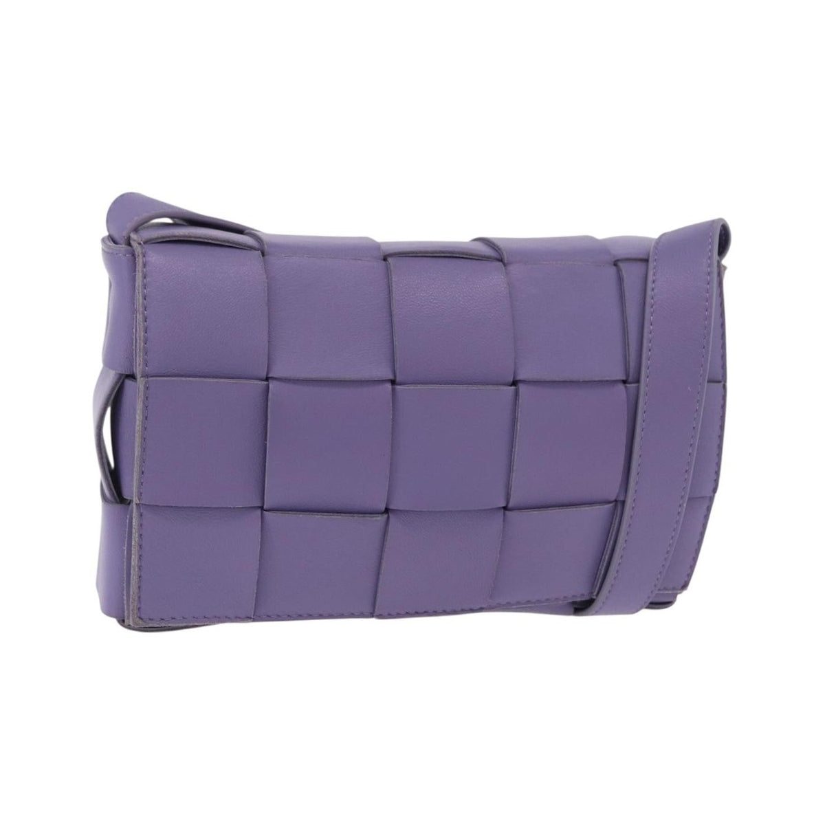 Bottega Veneta Cassette Maxi Intrecciato Leather, Purple, Leather, Crossbody Bag
