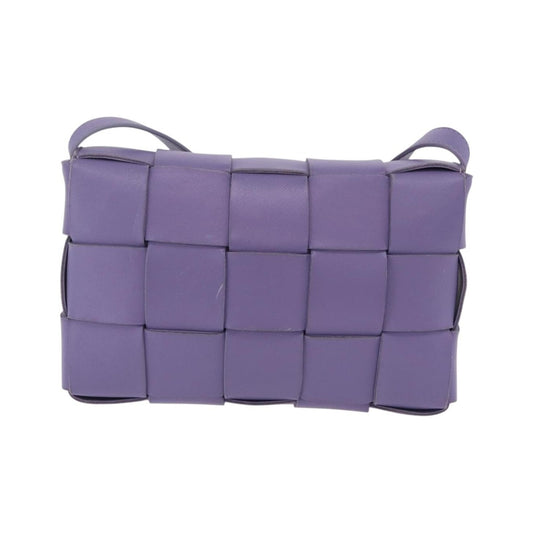 Bottega Veneta Cassette Maxi Intrecciato Leather, Purple, Leather, Crossbody Bag