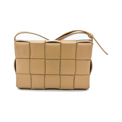 Bottega Veneta Cassette Maxi Intrecciato Leather, Beige, Leather, Crossbody Bag