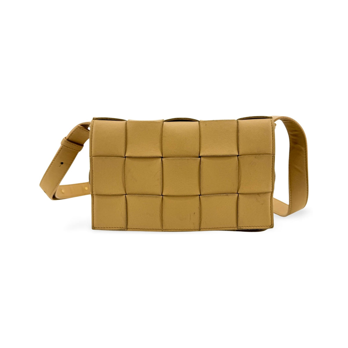 Bottega Veneta Cassette Maxi Intrecciato Leather, Beige, Leather, Crossbody Bag