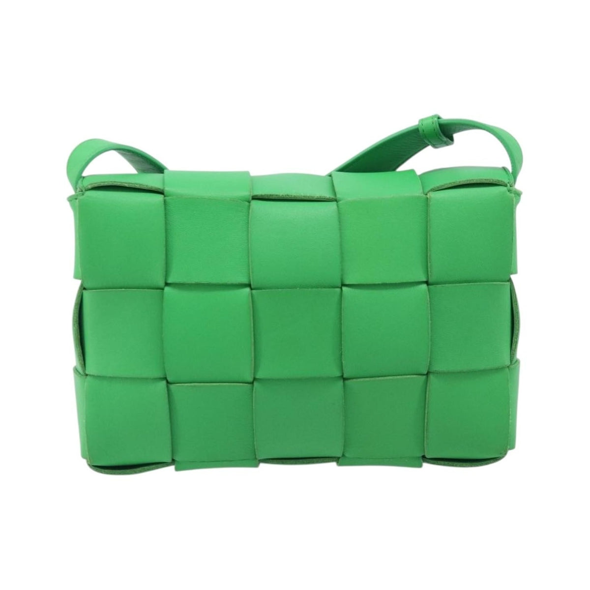 Bottega Veneta Cassette Maxi Intrecciato Leather, Green, Leather, Crossbody Bag