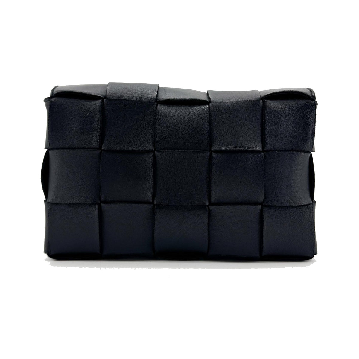 Bottega Veneta Cassette Maxi Intrecciato Leather, Black, Leather, Crossbody Bag