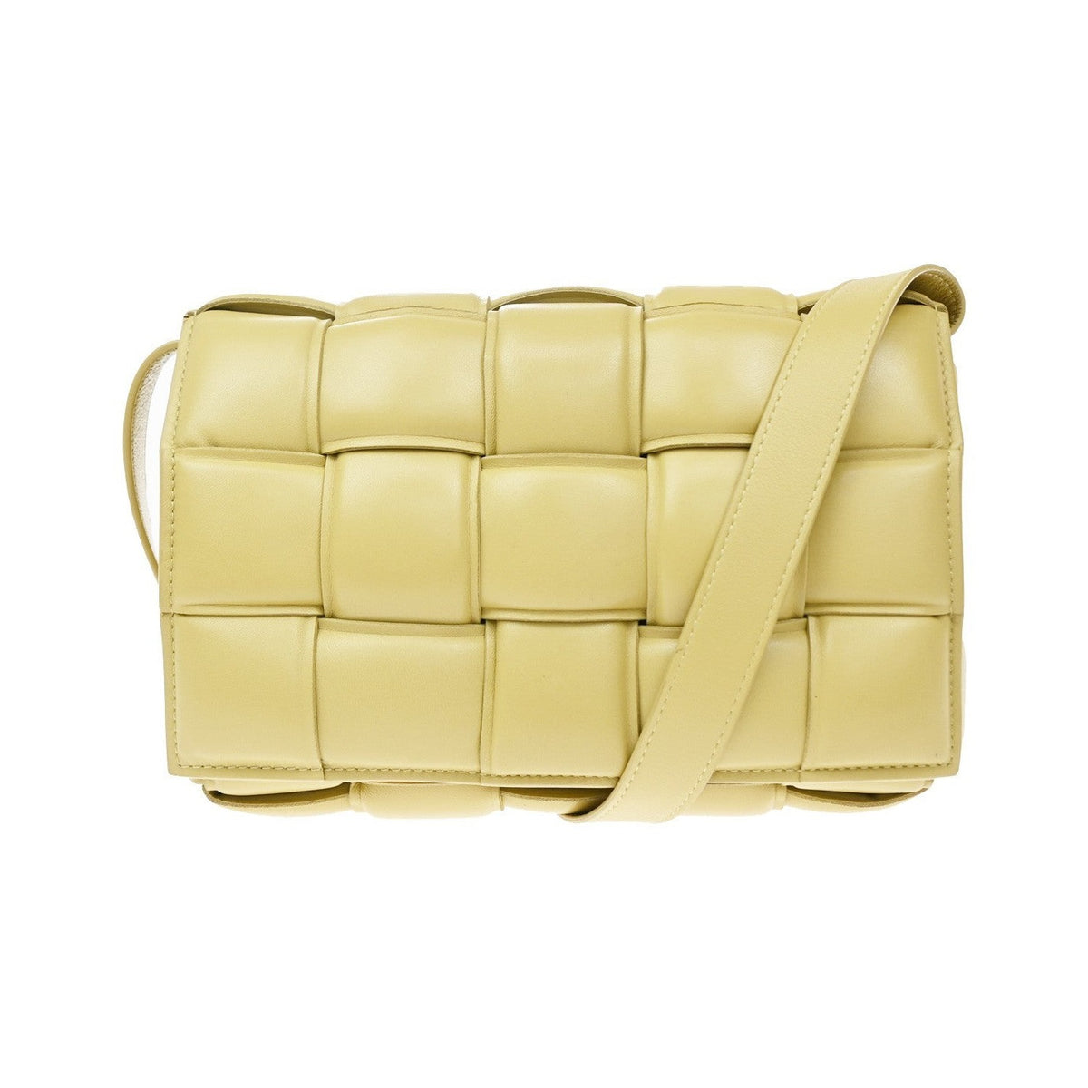 Bottega Veneta Cassette Padded Maxi Intrecciato Leather, Beige, Leather, Crossbody Bag