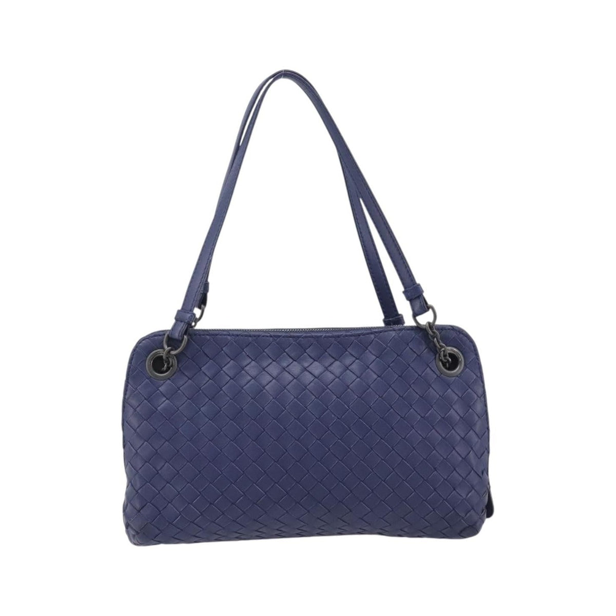 Bottega Veneta Compartment Chain Intrecciato Nappa, Blue, Leather, Shoulder Bag