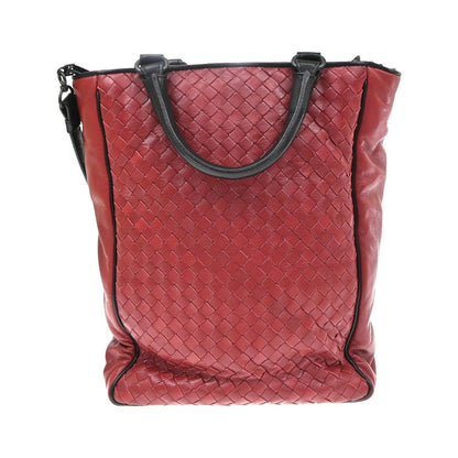 Bottega Veneta Convertible Open Tote Intrecciato Nappa, Red, Leather, Tote Bag