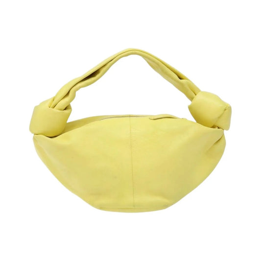 Bottega Veneta Double Knot Hobo Leather, Yellow, Leather, Handbag