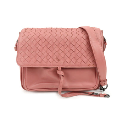 Bottega Veneta Drawstring Flap Leather with Intrecciato, Pink, Leather, Backpack
