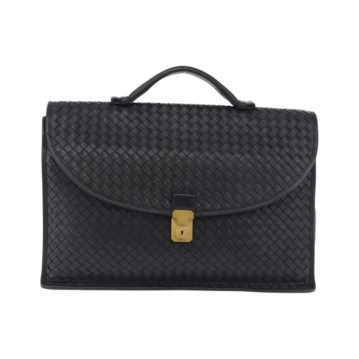 Bottega Veneta Envelope Intrecciato Nappa, Black, Leather, Briefcase