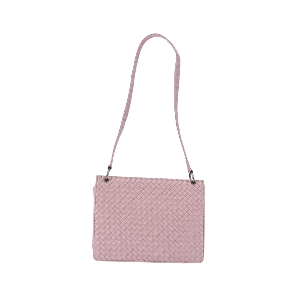 Bottega Veneta Flap Intrecciato Satin, Pink, Satin, Shoulder Bag