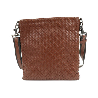 Bottega Veneta Flat Messenger Intrecciato Nappa, Brown, Leather, Handbag