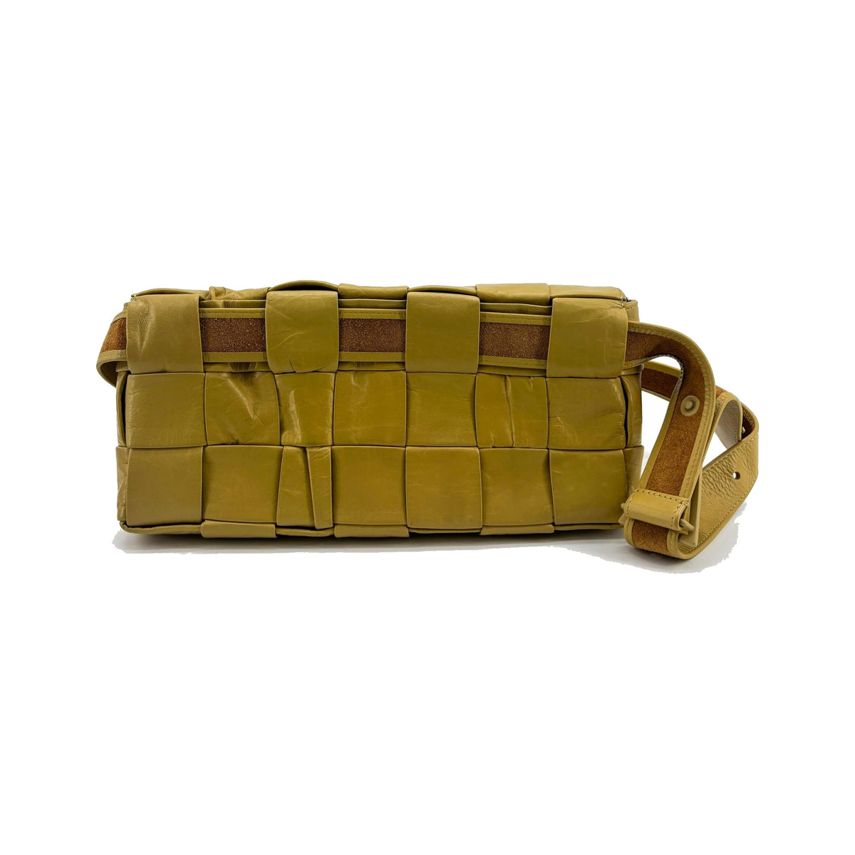 Bottega Veneta Fun Cassette Maxi Intrecciato Leather, Yellow, Leather, Crossbody Bag