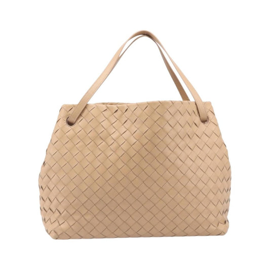 Bottega Veneta Garda Intrecciato Nappa, Beige, Leather, Handbag