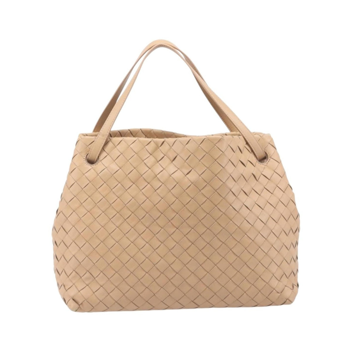 Bottega Veneta Garda Intrecciato Nappa, Beige, Leather, Handbag