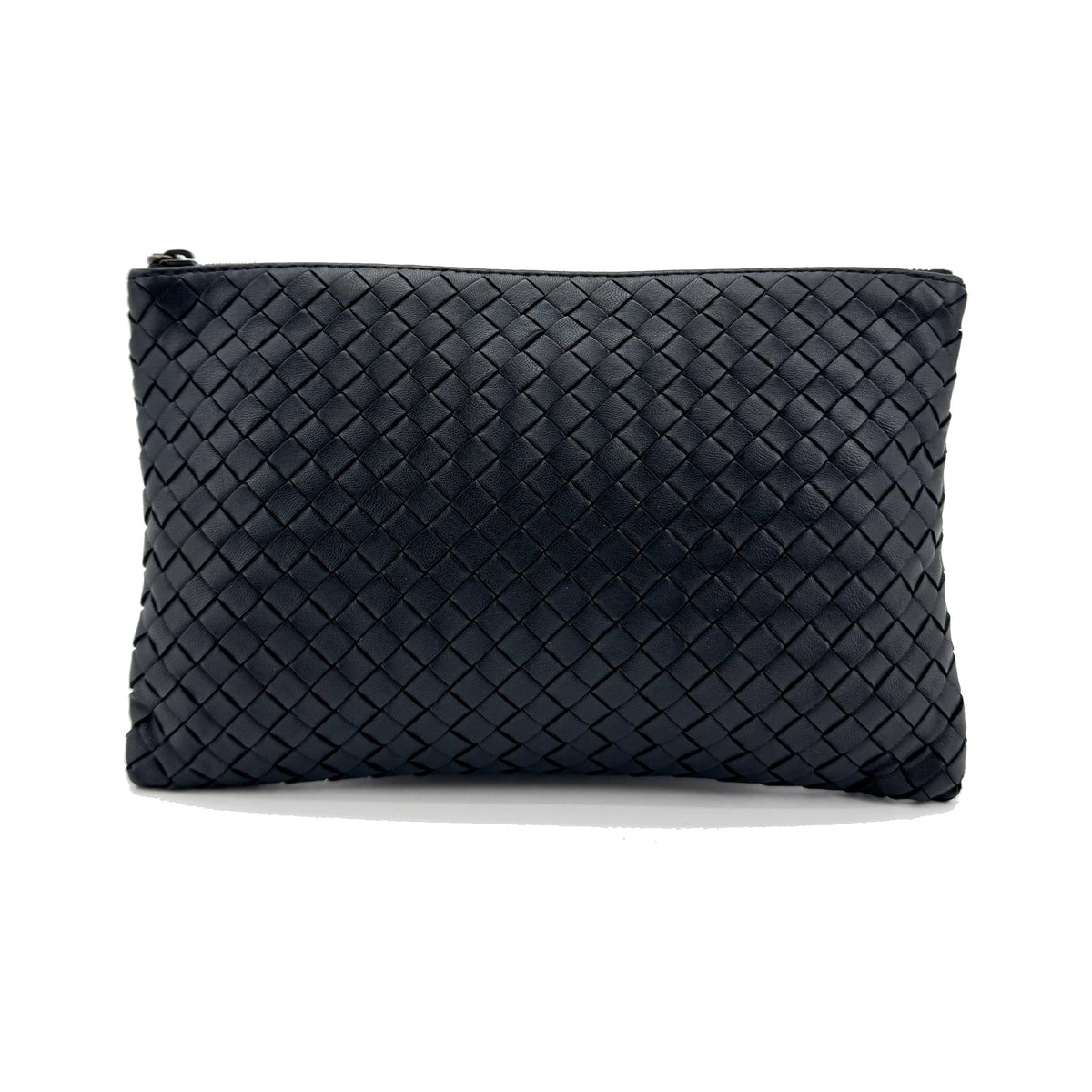 Bottega Veneta Handle Intrecciato Nappa, Black, Leather, Clutch