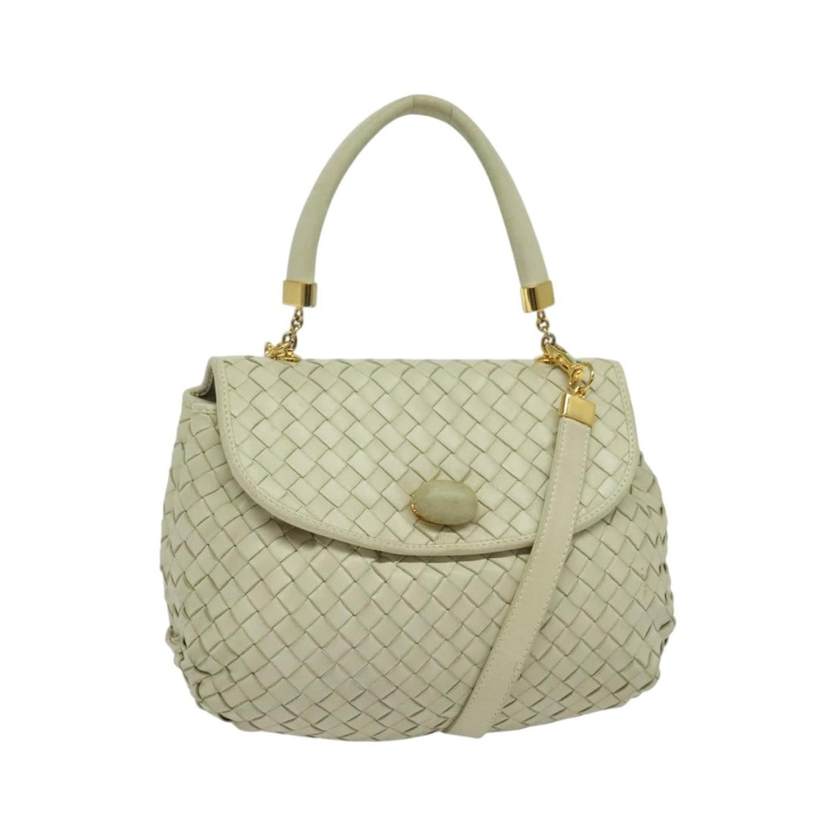 Bottega Veneta Intrecciato Handbag Intrecciato, White, Leather, Handbag