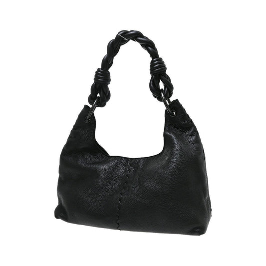 Bottega Veneta Intrecciato Leather, Black, Leather, Handbag