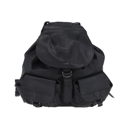 Bottega Veneta Intrecciato Leather, Black, Leather, Backpack