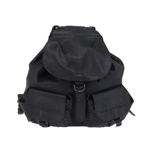 Bottega Veneta Intrecciato Leather, Black, Leather, Backpack