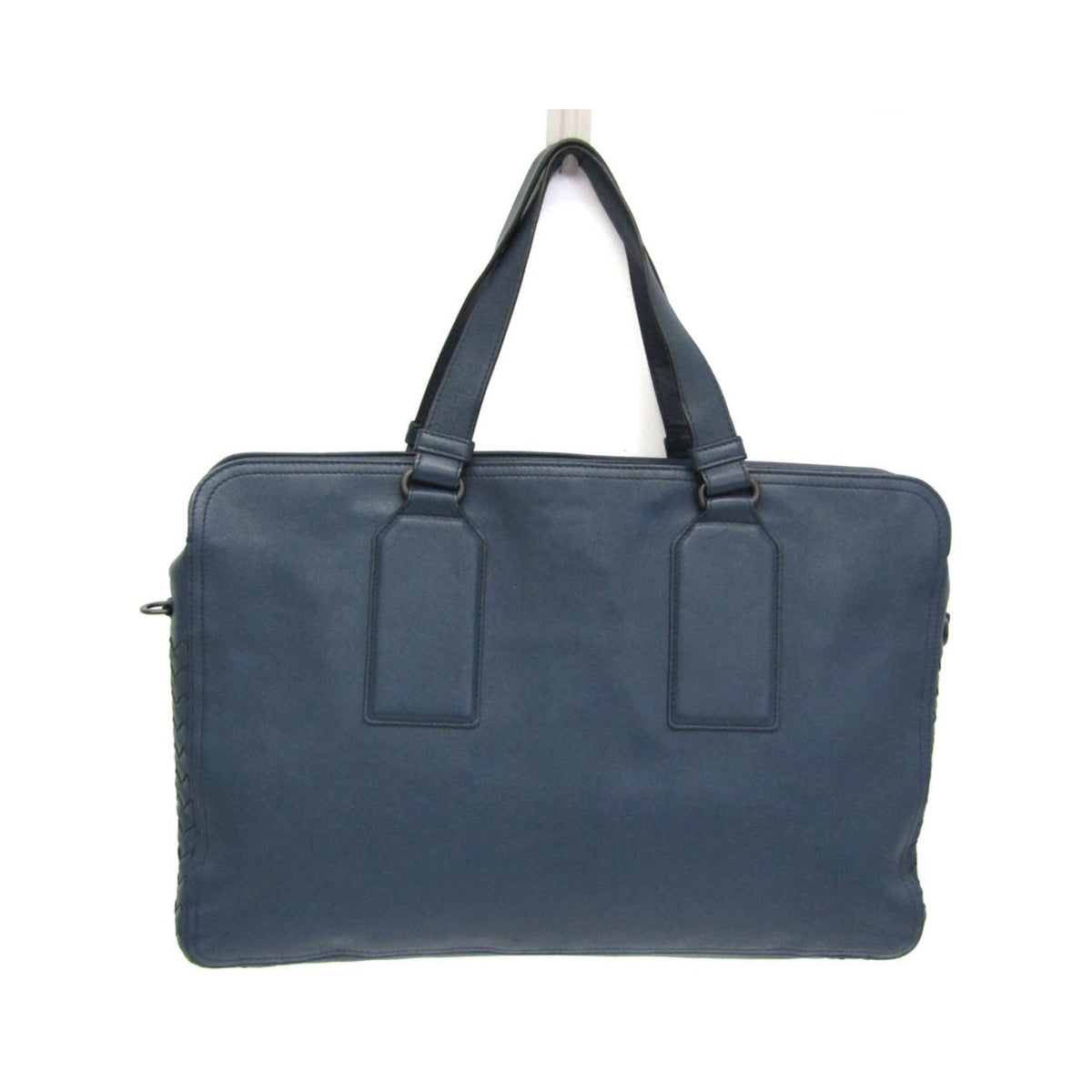Bottega Veneta Intrecciato Leather, Navy, Leather, Briefcase