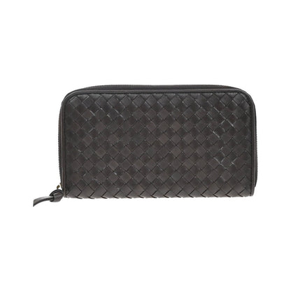 Bottega Veneta Intrecciato Long Zip Leather, Brown, Leather, Wallet