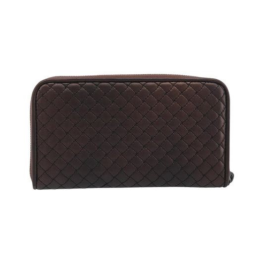Bottega Veneta Intrecciato Long Zip Leather, Brown, Leather, Briefcase