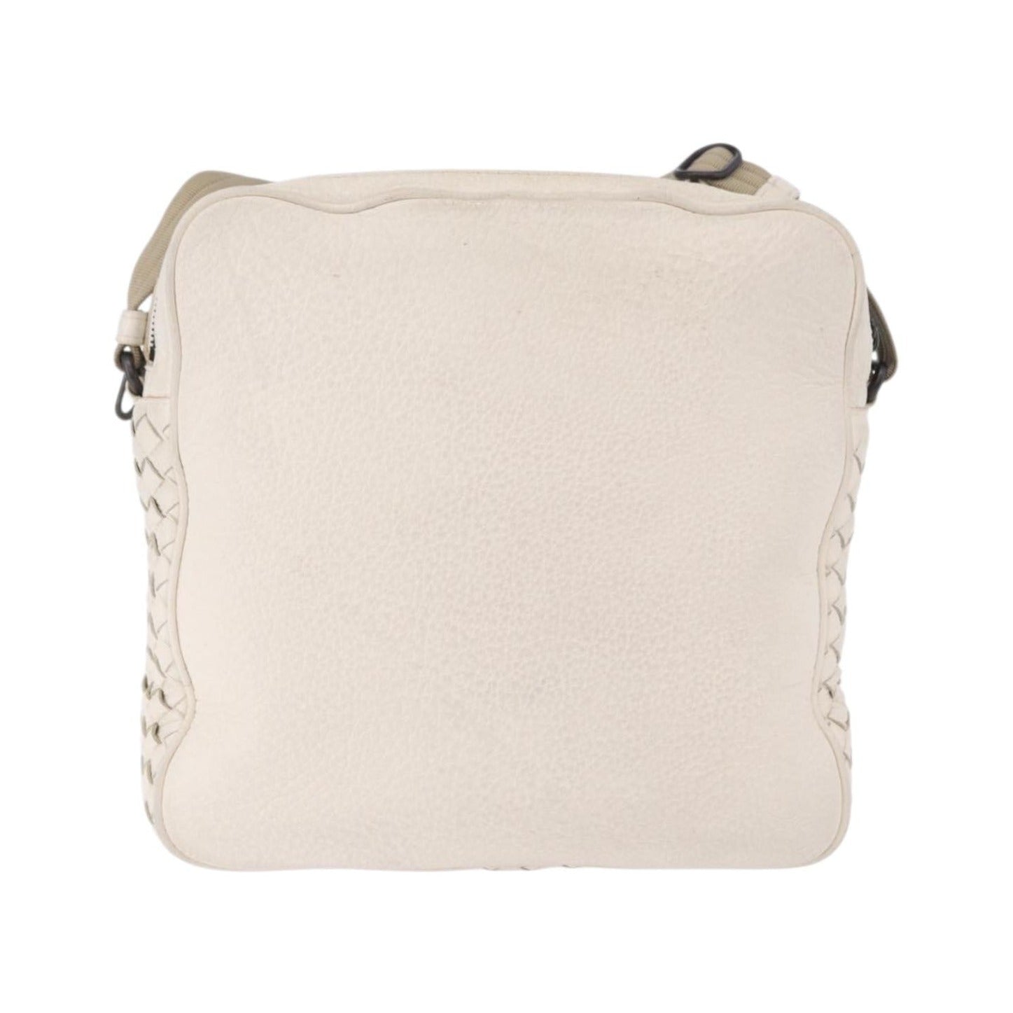 Bottega Veneta Intrecciato Shoulder Leather, White, Leather, Shoulder Bag