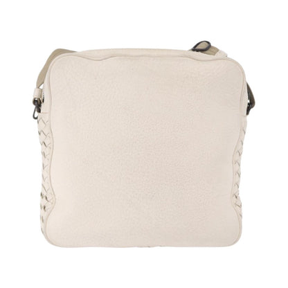 Bottega Veneta Intrecciato Shoulder Leather, White, Leather, Shoulder Bag