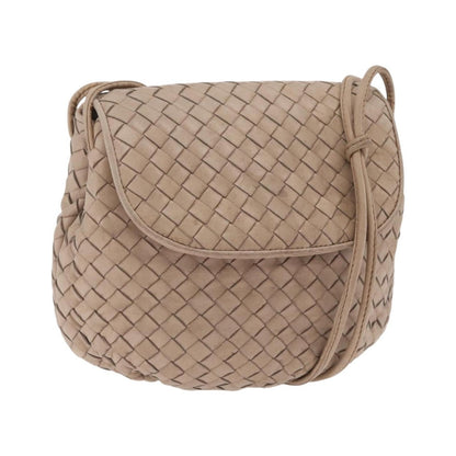 Bottega Veneta Intrecciato Shoulder Leather, Beige, Leather, Shoulder Bag