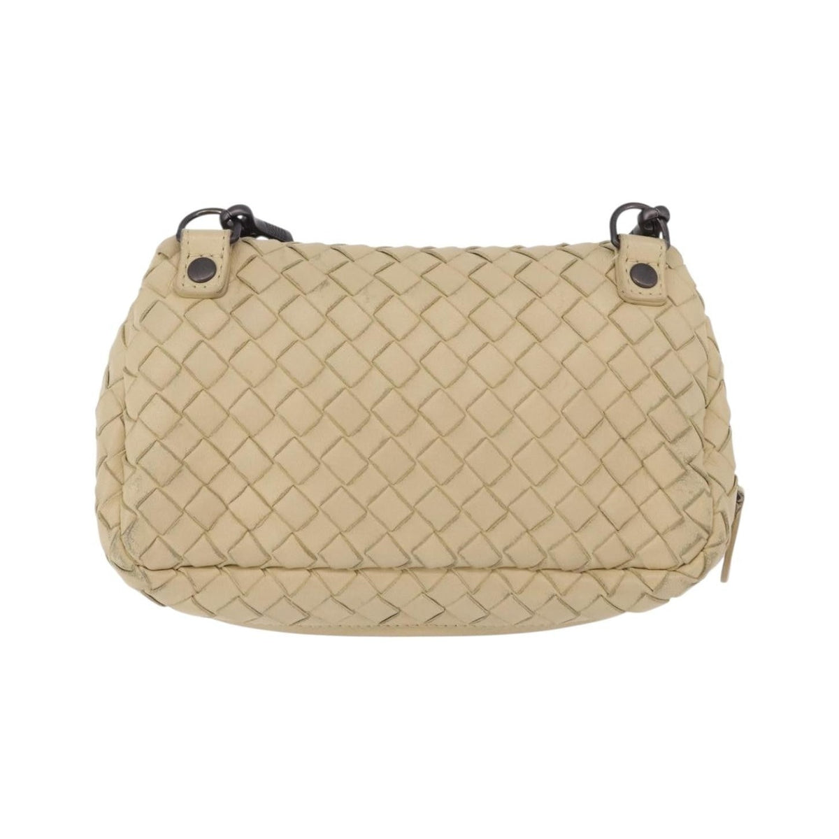 Bottega Veneta Intrecciato Shoulder Leather, Beige, Leather, Shoulder Bag