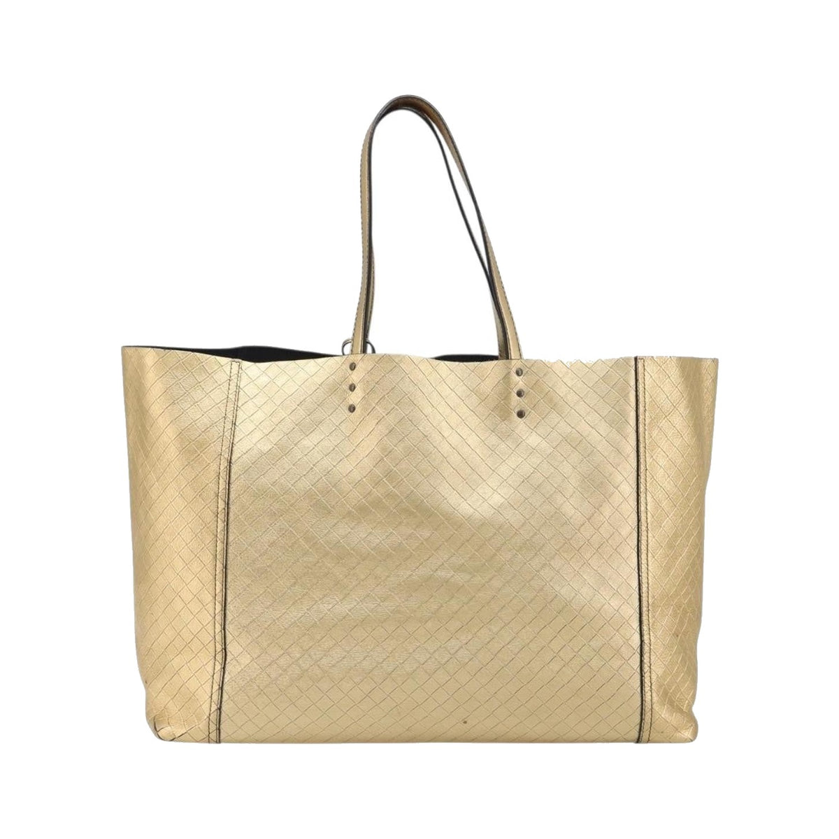 Bottega Veneta Intrecciomirage Leather, Gold, Leather, Tote Bag