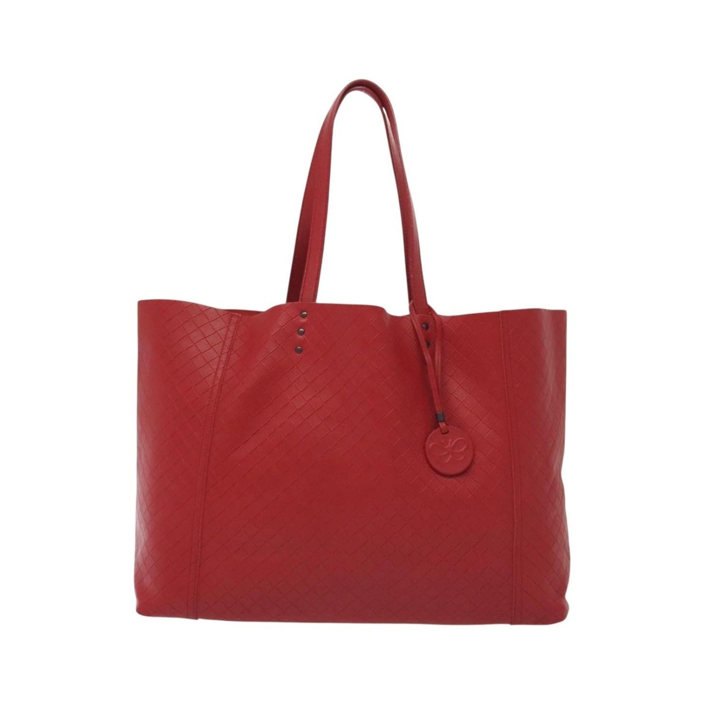 Bottega Veneta Intrecciomirage Tote Leather, Red, Leather, Tote Bag