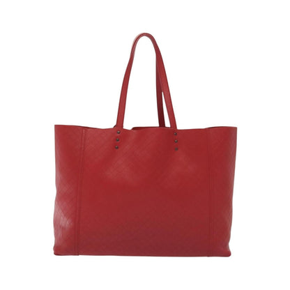 Bottega Veneta Intrecciomirage Tote Leather, Red, Leather, Tote Bag